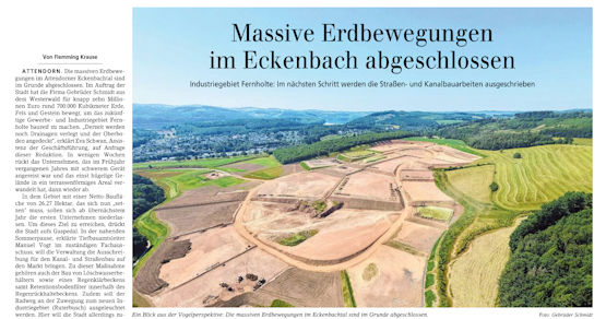 Massive Erdbewegungen im Eckenbach abgeschlossen